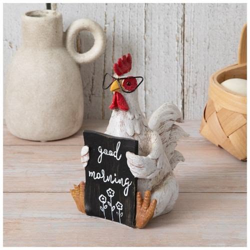 Resin Rooster Statue Decorative Garden Yard Lawn Chicken Hen Sculpture with Stake for Farmhouse Courtyard Housewarming Art Craft