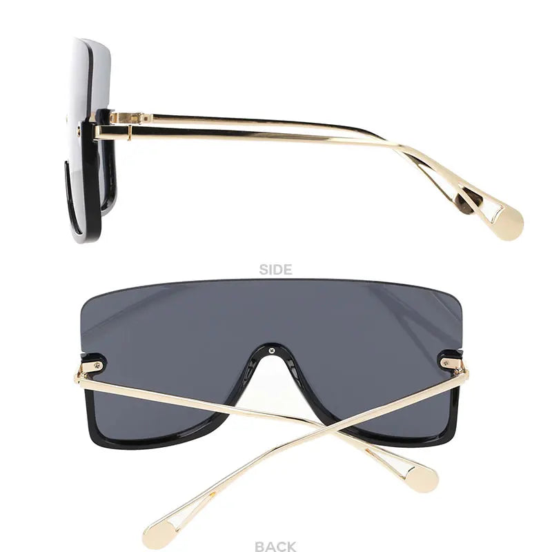 46266 Oversized Sunglasses One-Piece Lenses Men Women's Sunglasses Vintage Female Shades Uv400 Lentes De Sol