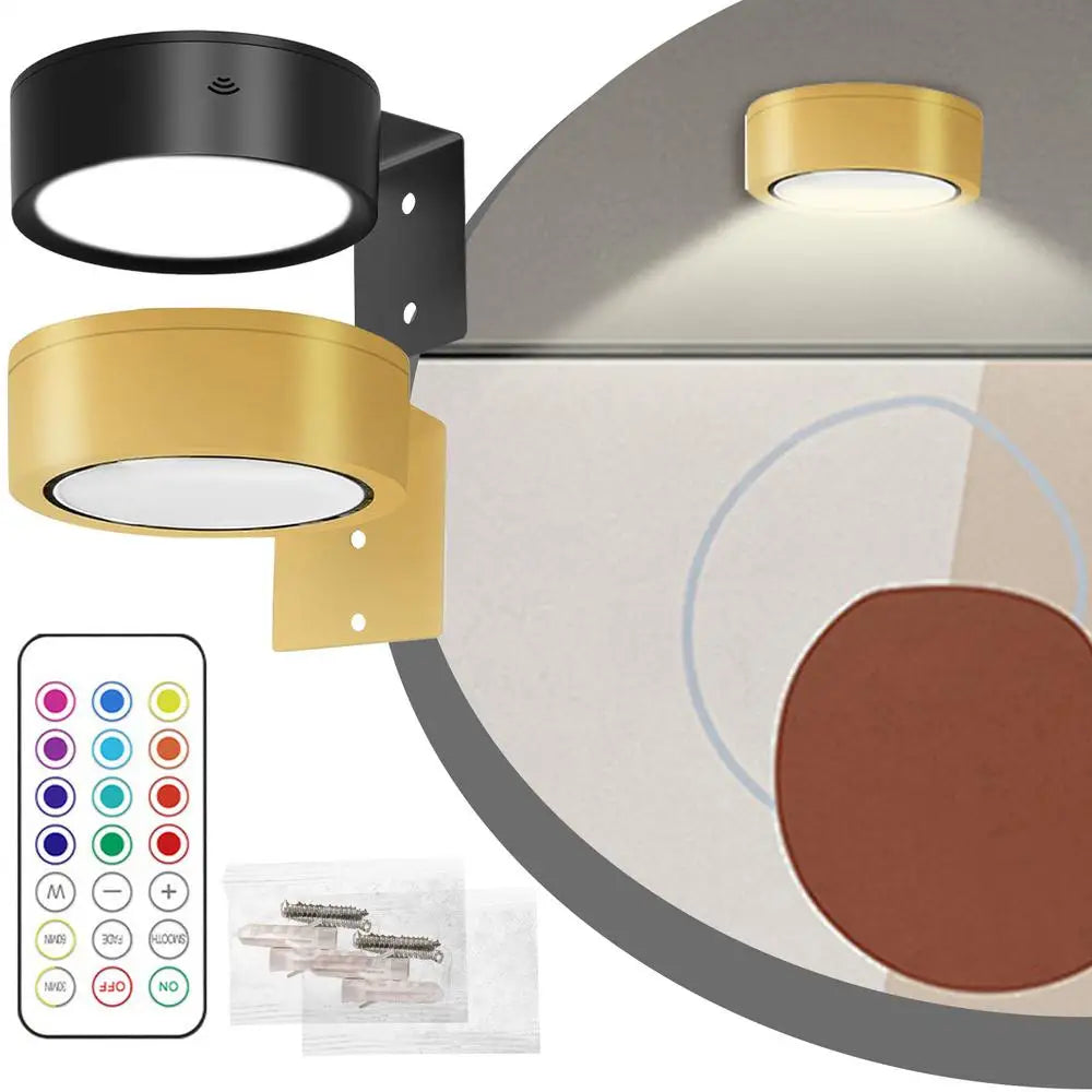 LED Magnetic Wall Sconce Lights Wall Mounted Lamp with Remote Control 13-Color RGB Painting Art Display Light Dimmable