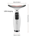 Portable 7-Color LED Light Therapy Facial And Neck Massager, 3 Adjustable Levels, Gentle Vibration, Anti-Wrinkle, Skin Firming