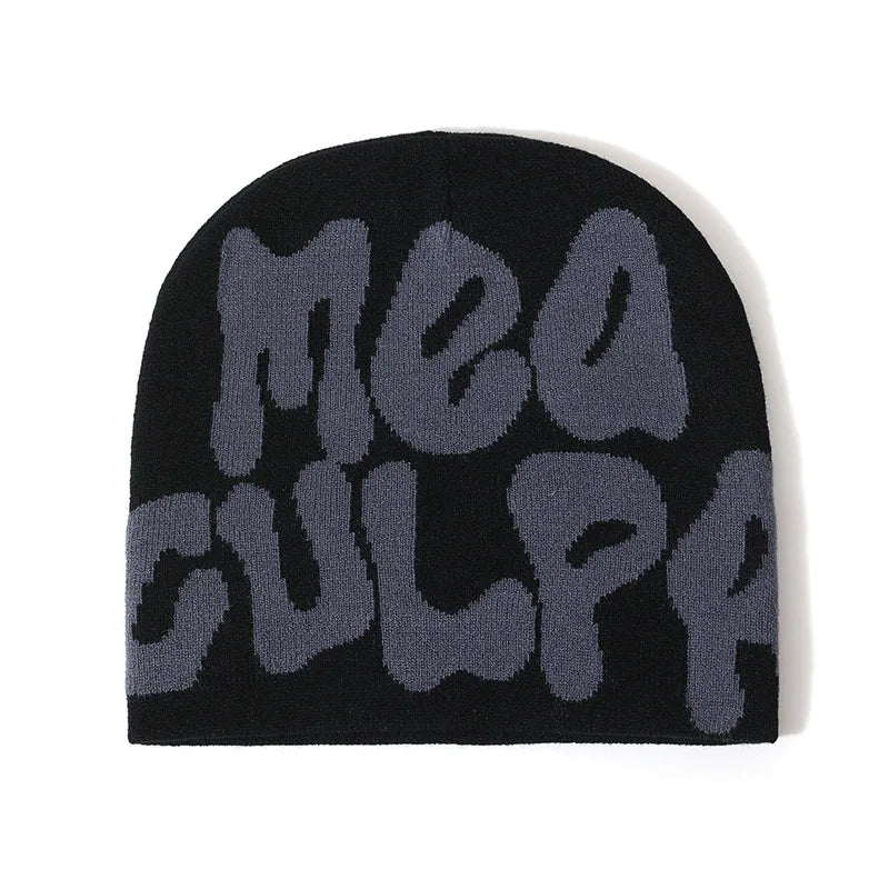 Hip-Hop Knitted Hat Kpop Beanies Hat Street Pullover Hat for Men Women Winter Outdoor Riding Sports Hat Elastic Skullies Hat