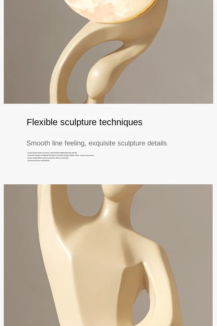 Home Decor Statue Abstract Art Ornaments Nordic Living Room Large Floor Luminous Sculpture Housewarming Gift Interior Figurines