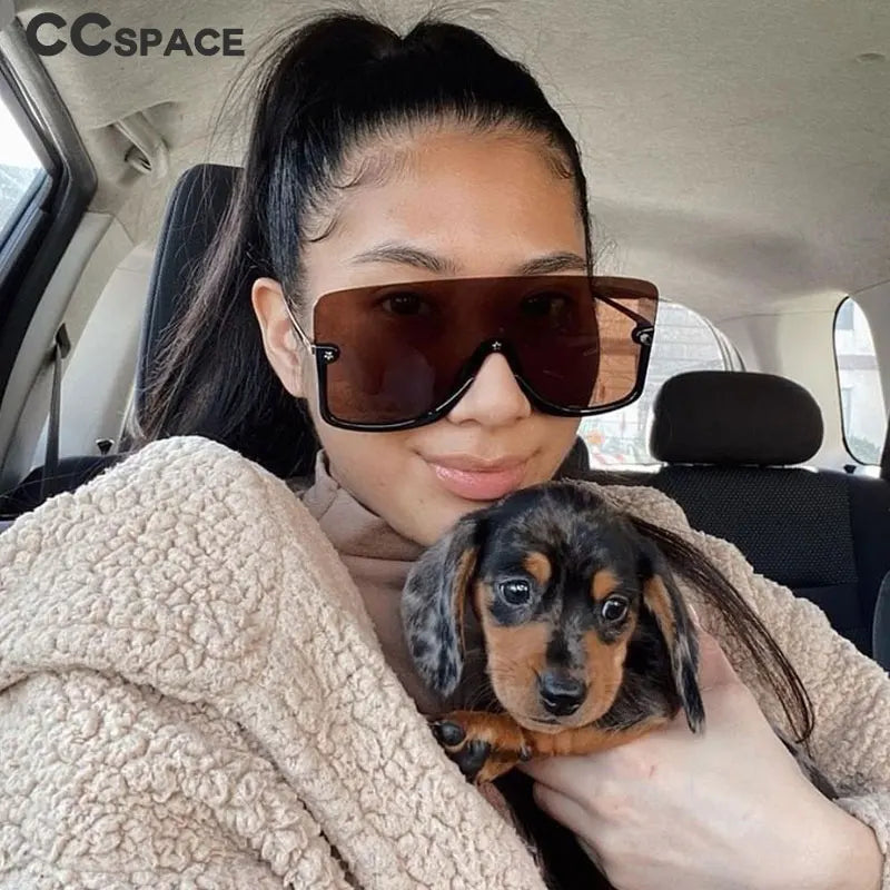 46266 Oversized Sunglasses One-Piece Lenses Men Women's Sunglasses Vintage Female Shades Uv400 Lentes De Sol