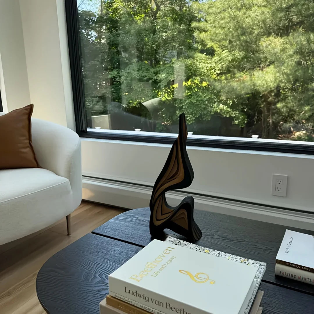 Artistic Abstract Wooden Streamlined Statue Minimalist Bookshelf Home Room Decoration Desktop Ornaments Home Gifts