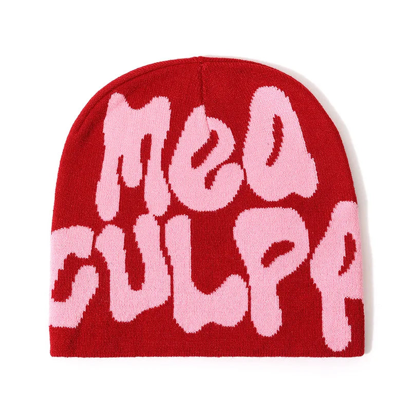 Hip-Hop Knitted Hat Kpop Beanies Hat Street Pullover Hat for Men Women Winter Outdoor Riding Sports Hat Elastic Skullies Hat