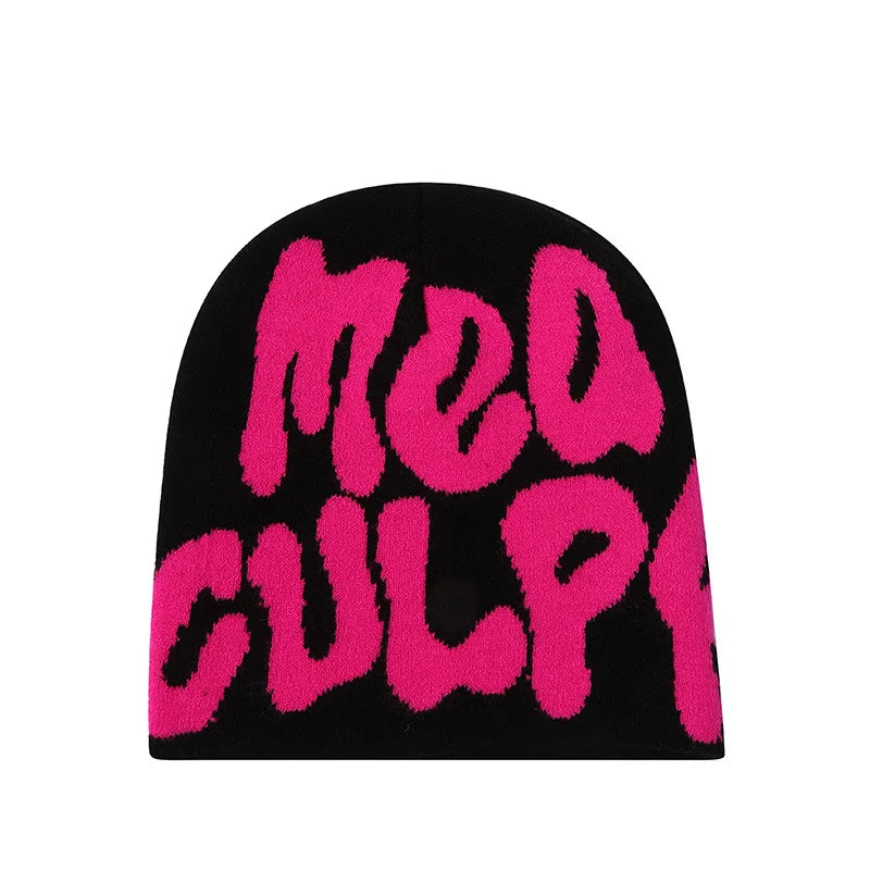 Hip-Hop Knitted Hat Kpop Beanies Hat Street Pullover Hat for Men Women Winter Outdoor Riding Sports Hat Elastic Skullies Hat