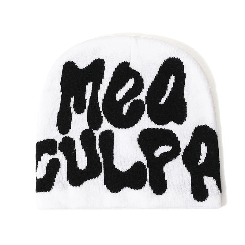 Hip-Hop Knitted Hat Kpop Beanies Hat Street Pullover Hat for Men Women Winter Outdoor Riding Sports Hat Elastic Skullies Hat