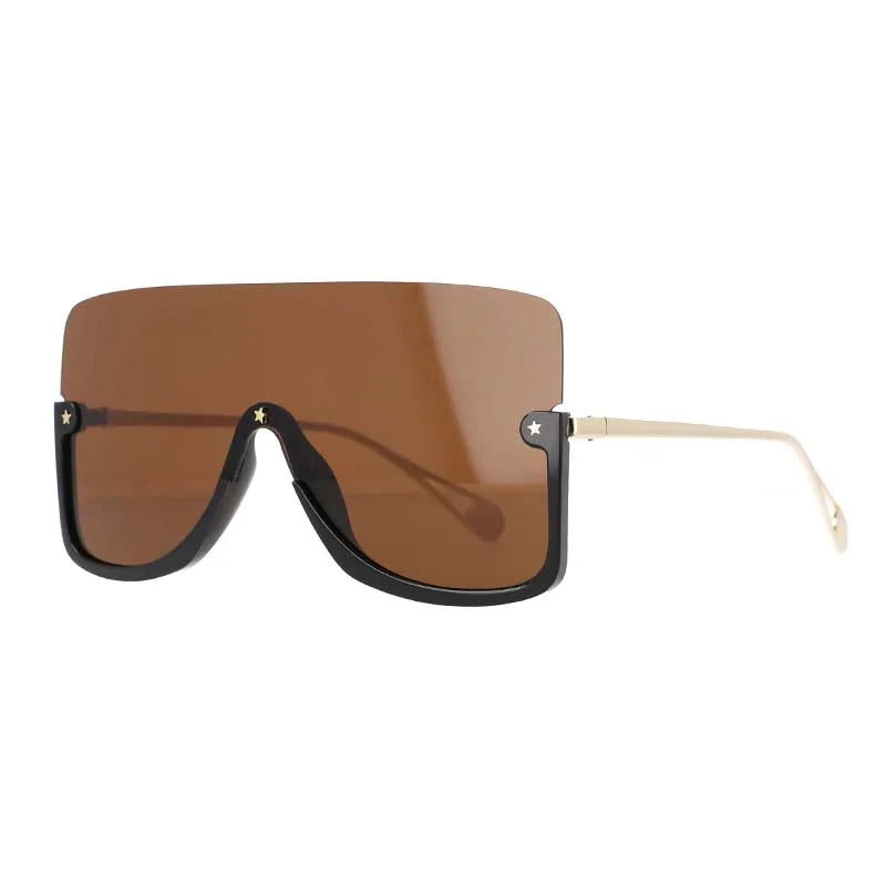 46266 Oversized Sunglasses One-Piece Lenses Men Women's Sunglasses Vintage Female Shades Uv400 Lentes De Sol