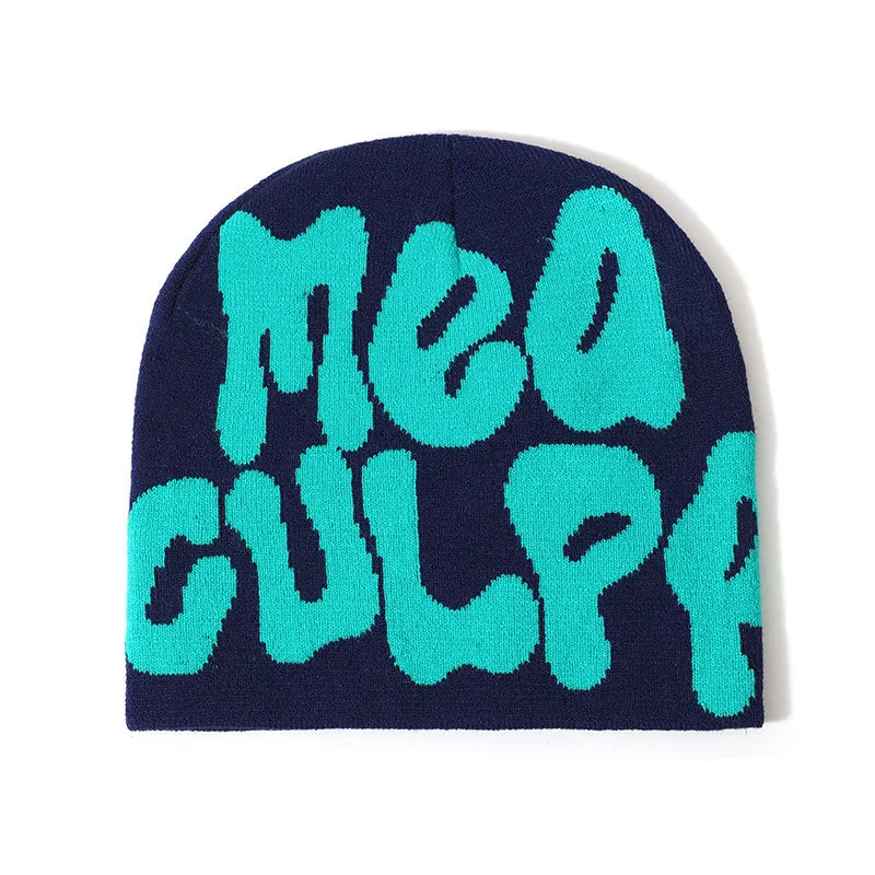 Hip-Hop Knitted Hat Kpop Beanies Hat Street Pullover Hat for Men Women Winter Outdoor Riding Sports Hat Elastic Skullies Hat