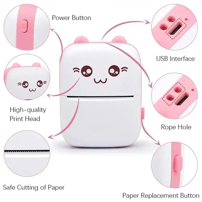 C9 Mini Thermal Printer with Adhesive Label Sheets Wireless Bluetooth Connectivity Portable Label Maker with Sticker Rolls