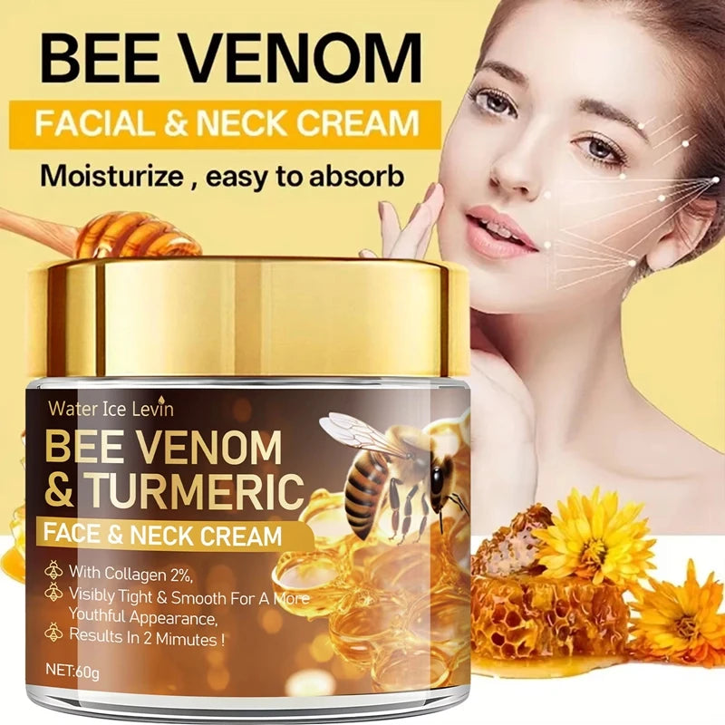 Bee Venom Instant Facial Lifting Cream Full Size - Firming & Smoothing Hyaluronic Acid Alcohol-Free Facial Primer for Loose Skin