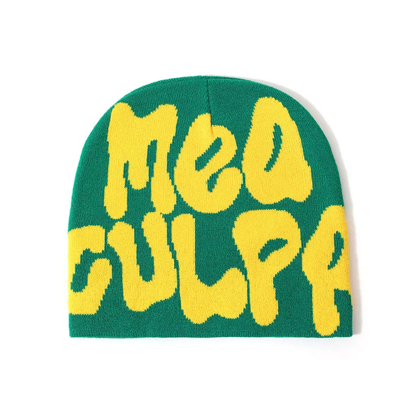 Hip-Hop Knitted Hat Kpop Beanies Hat Street Pullover Hat for Men Women Winter Outdoor Riding Sports Hat Elastic Skullies Hat