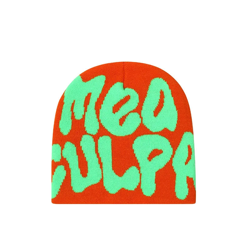 Hip-Hop Knitted Hat Kpop Beanies Hat Street Pullover Hat for Men Women Winter Outdoor Riding Sports Hat Elastic Skullies Hat