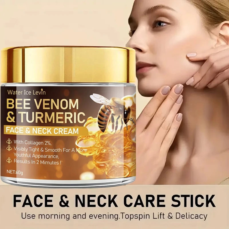 Bee Venom Instant Facial Lifting Cream Full Size - Firming & Smoothing Hyaluronic Acid Alcohol-Free Facial Primer for Loose Skin