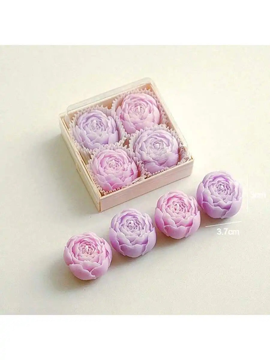 4pcs/Set Hand Made Rose Fragrance, Scented Candles, Hand Made Bouquet Candles,Home Decoration, Suitable For Valentine's Day Gift