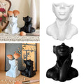 Makeup Brush Holder Creative Human Body Art Sculpture Pen Organizer Multi-Functional Desk Decor for Office & Home